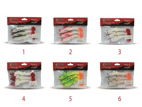 Captain 3568 Cracker Soft 12cm Levrek Turna Silikonu 3'lü Set Suni Balık 6