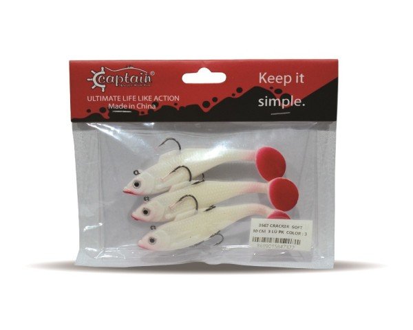Captain 3567 Cracker Soft 10cm Levrek Turna Silikonu 3'lü Set Suni Balık 3