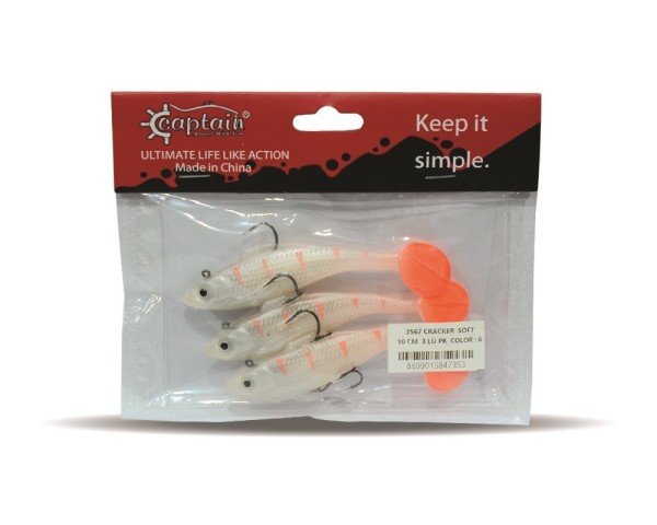 Captain 3567 Cracker Soft 10cm Levrek Turna Silikonu 3'lü Set Suni Balık 6