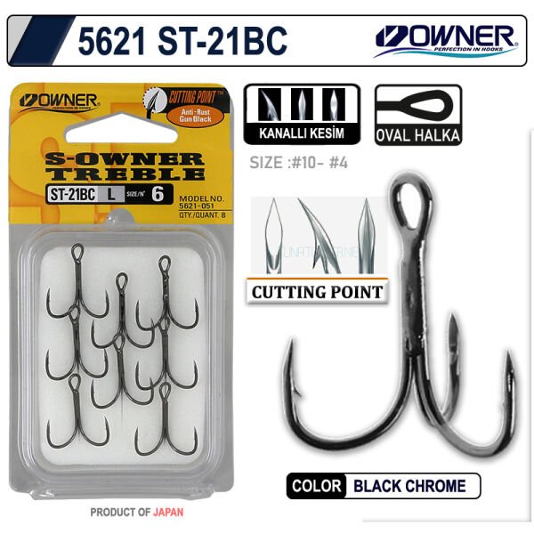 Owner 5621 St-21 Black Chrome  Çarpma İğne 6