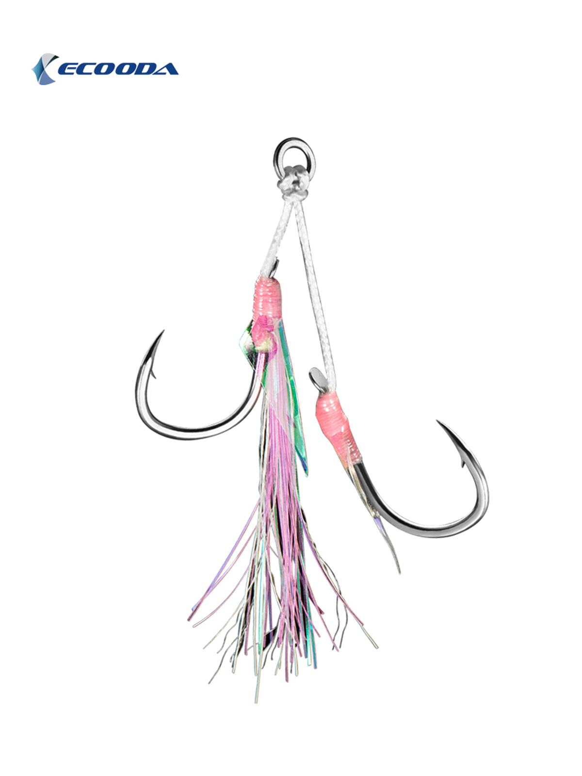Ecooda Pink Style Light Jigging Double Hooks