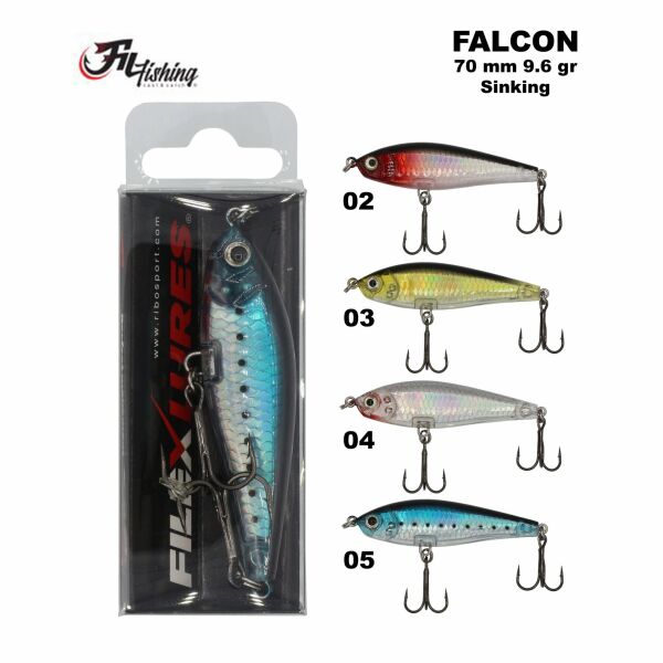Filex Lures Falcon Sinking Maket Balık 70 mm 8.5 gr 03