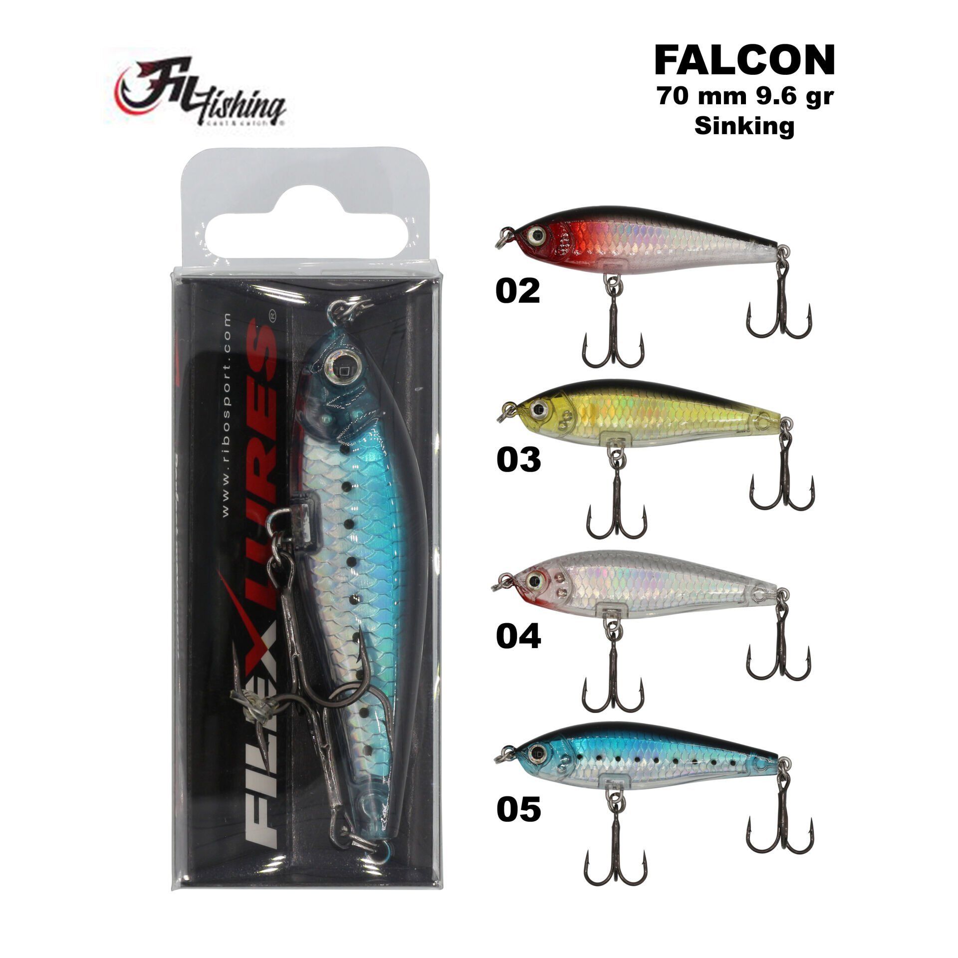Filex Lures Falcon Sinking Maket Balık 70 mm 8.5 gr 04
