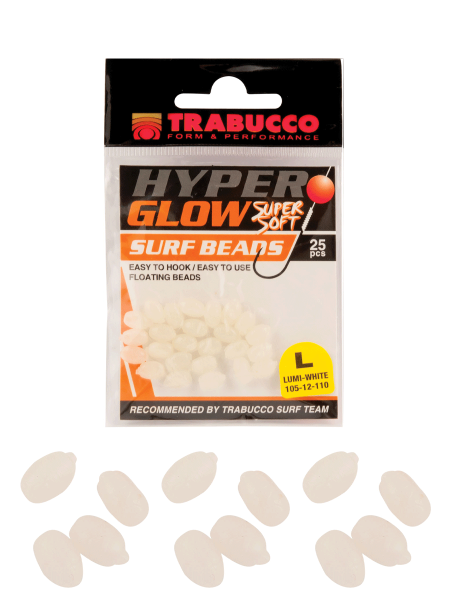 Trabucco Hyper Glow Surf Beads #L Boncuk White