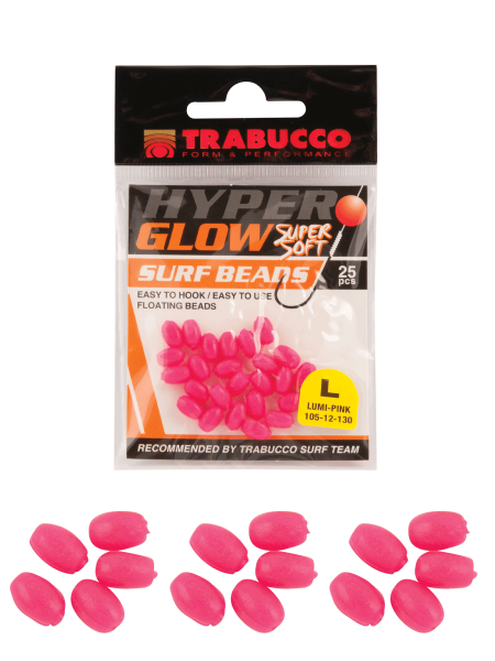 Trabucco Hyper Glow Surf Beads #L Boncuk White