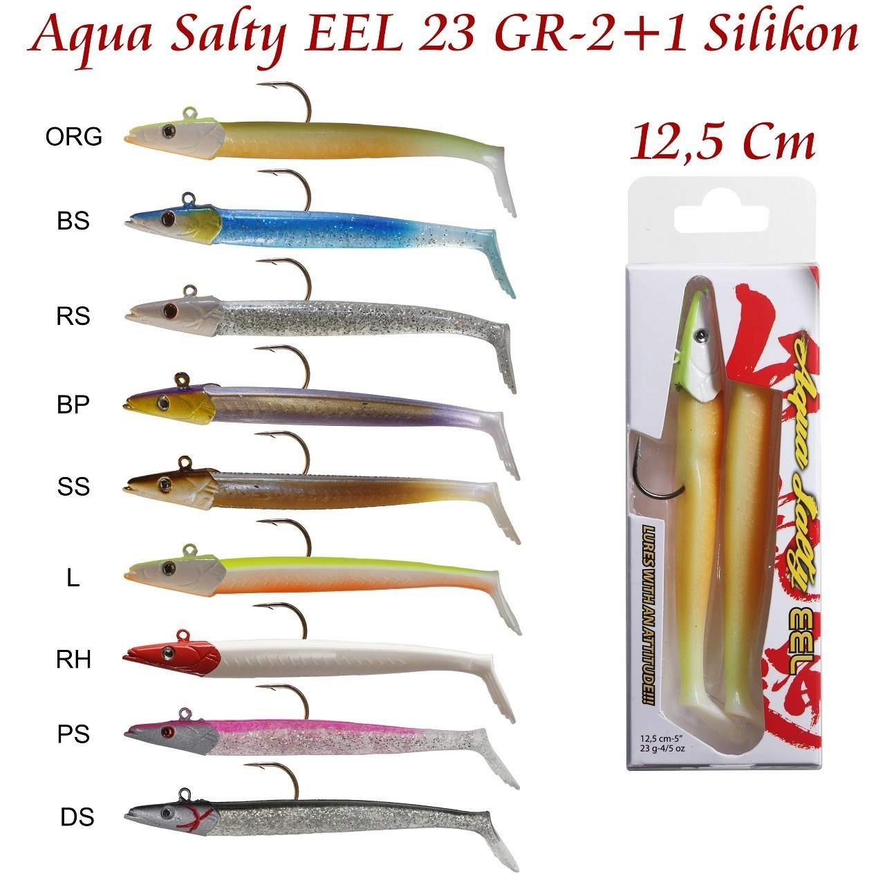 Aqua Salty EEL 23 GR-2+1 Silikon Dirty Silver