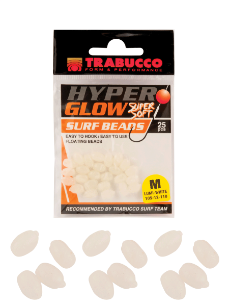 Trabucco Hyper Glow Surf Beads #M Boncuk White