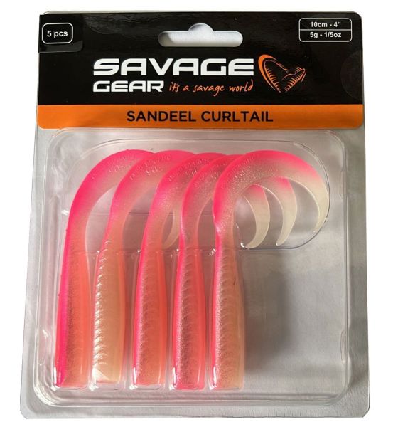 Savage Gear LB Sandeel Curltail 7cm Pink Glow 6 Adet