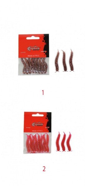 Captain 3564 Ajibishi Silk Worm 5.5cm LRF Silikon Yem 8'li Set 2