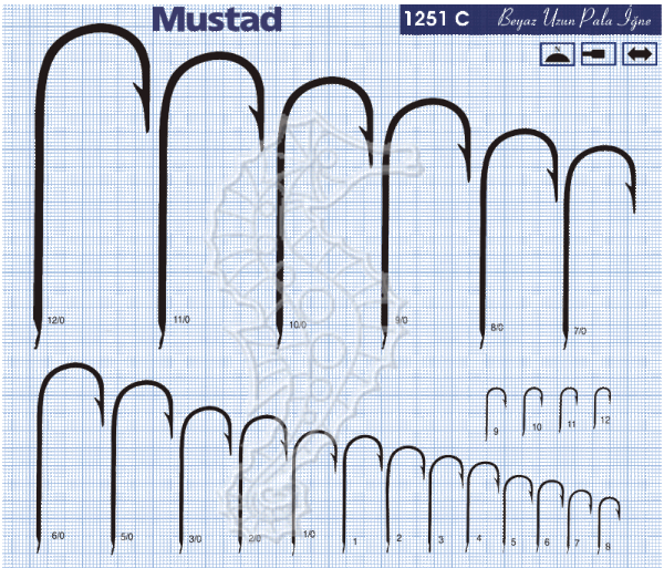 Mustad Olta İğnesi 1251C 100lü Standart - NO:6-0