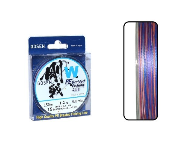 Gosen W4 Casting PE 4 Kat Spin İp Misina 150mt Multi Color 1.2 PE