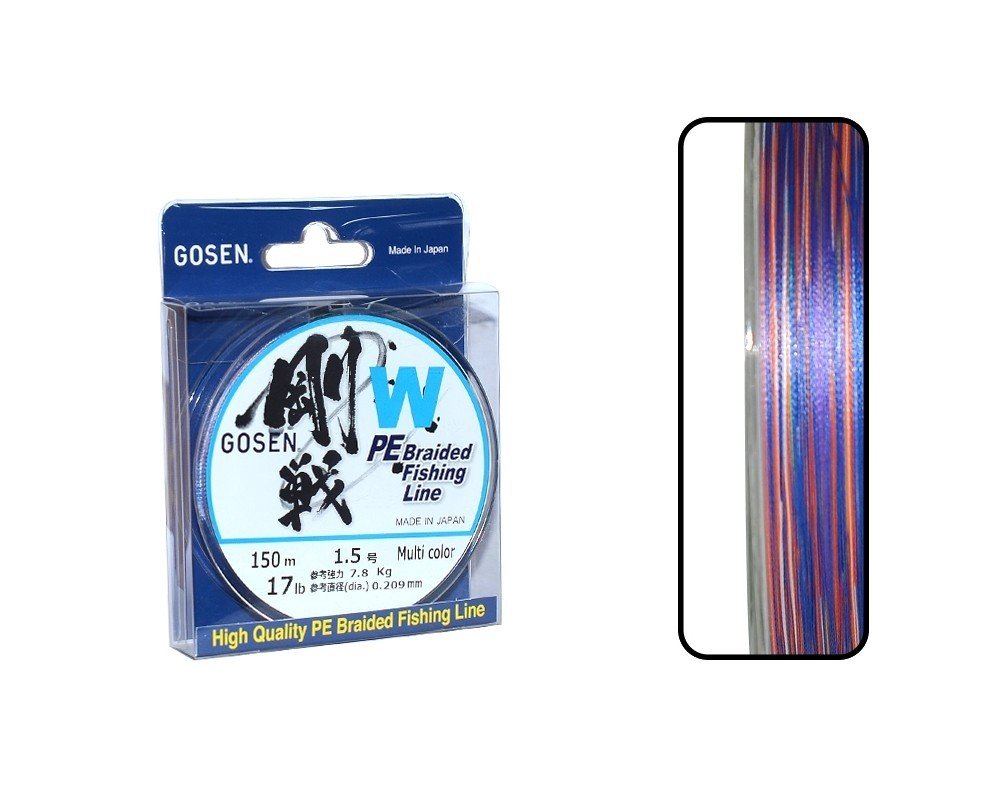 Gosen W4 Casting PE 4 Kat Spin İp Misina 150mt Multi Color 1.5 PE