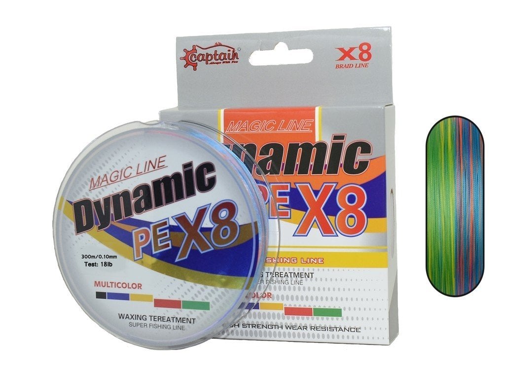 Captain Dynamic PE 8 Örgü İpi Misina 300mt Multi Color 0.10 mm