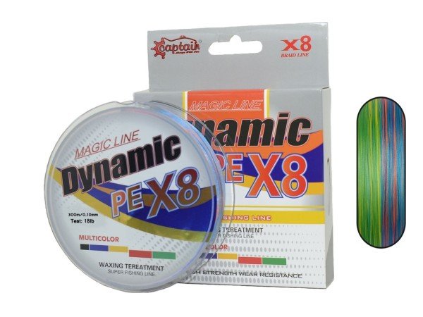 Captain Dynamic PE 8 Örgü İpi Misina 300mt Multi Color 0.10 mm