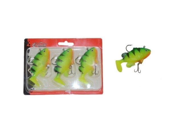 Captain 3563 Orient Soft 9cm Levrek Silikonu 3'lü Set Suni Balık 5