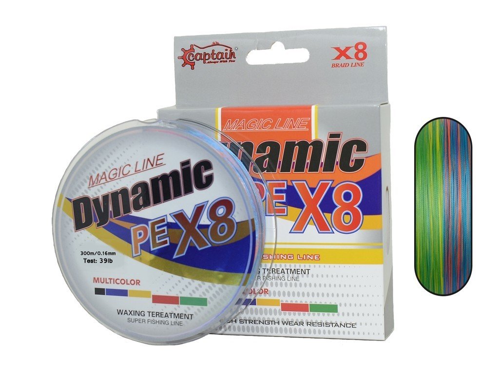 Captain Dynamic PE 8 Örgü İpi Misina 300mt Multi Color 0.16 mm