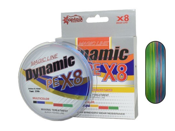 Captain Dynamic PE 8 Örgü İpi Misina 300mt Multi Color 0.16 mm