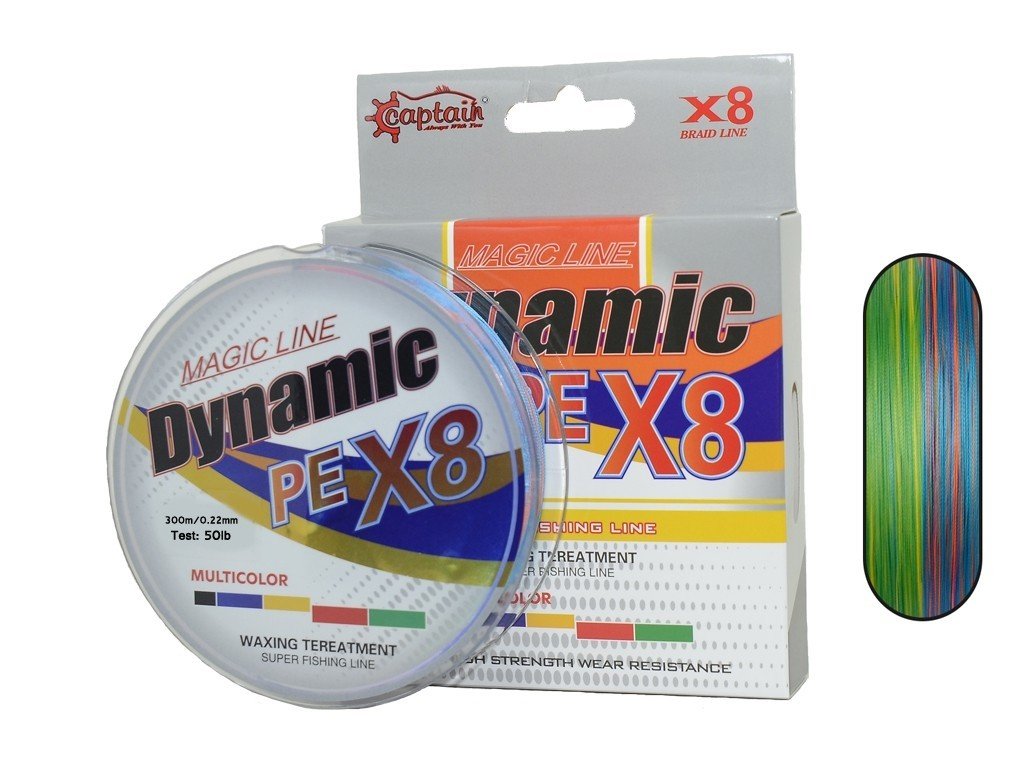 Captain Dynamic PE 8 Örgü İpi Misina 300mt Multi Color 0.22 mm