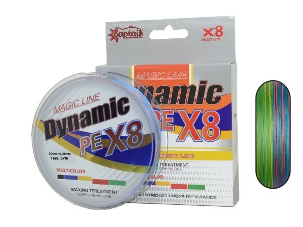 Captain Dynamic PE 8 Örgü İpi Misina 300mt Multi Color 0.28 mm