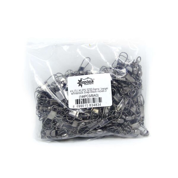 Captain 5233 Kilitli Klips 144lü Paket Black Nikel