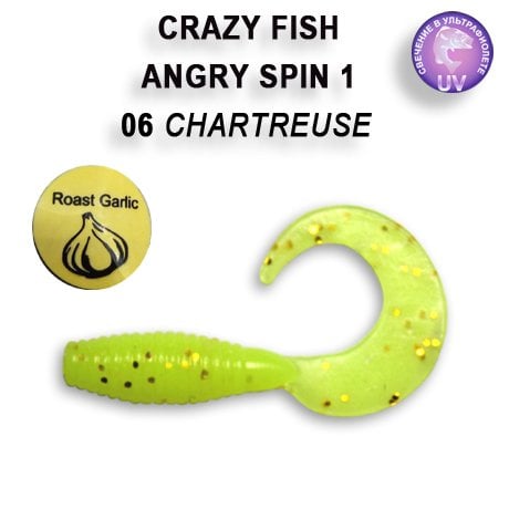 CRAZY FISH ANGRY SPIN 25 MM COLOR: 6-5 CHARTREUSE (SARIMSAK KOKULU)