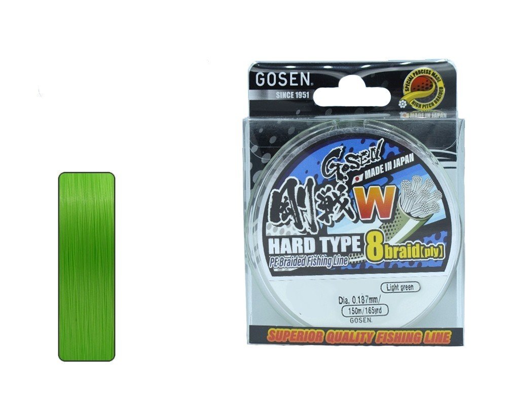 Gosen W8 Hard Type PE 8 Örgü Spin İp Misina 150mt Açık Yeşil 1.2 PE