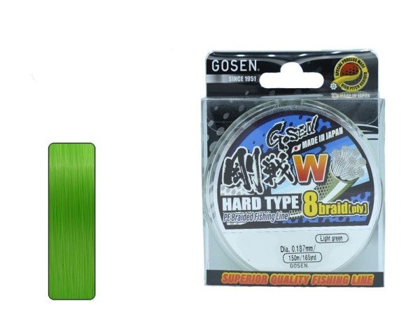 Gosen W8 Hard Type PE 8 Örgü Spin İp Misina 150mt Açık Yeşil 1.2 PE