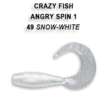 CRAZY FISH ANGRY SPIN 25 MM COLOR: 49-6 SNOW WHITE