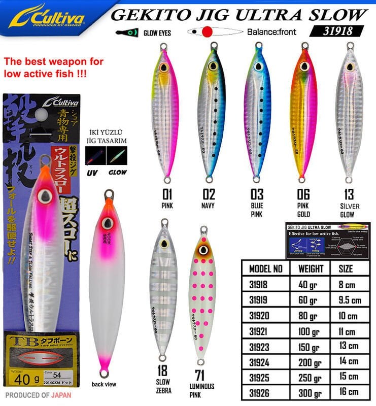 Cultiva 31918 Gekito Jig Ultra Slow 40g 8.0cm 13