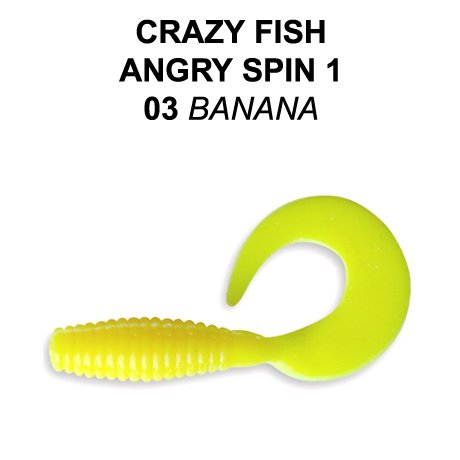 CRAZY FISH ANGRY SPIN 25 MM COLOR: 3-6 BANANA