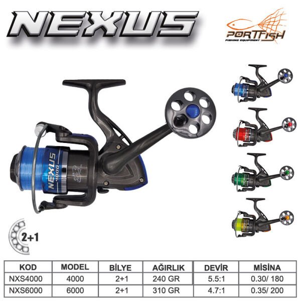 Portfish Nexus 6000 Olta Makinası 2+1 bb Kırmızı