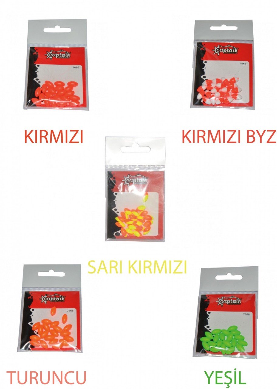 Captain 7666 Renkli Boncuk Oval 110mm Plastik Boncuk 20'li Paket KırmızıByz
