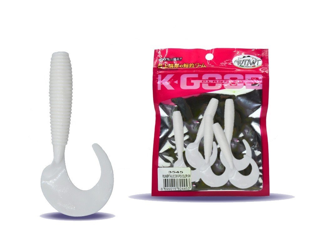 Mutant 3545 Runner Tail 8cm Levrek Silikonu 5'li Paket Suni Yem 