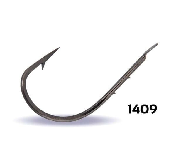 Youvella 1409 Kısa Pala Tırnaklı Olta İğnesi 100lü Kutu Black Nikel Standart - 4