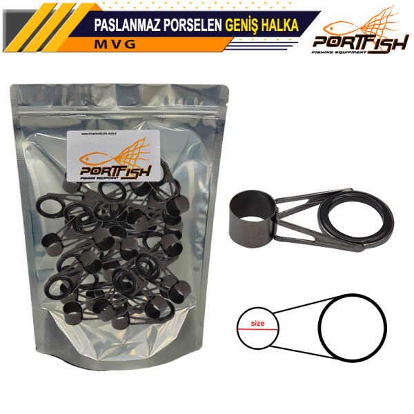 Portfish Paslanmaz Porselen Geniş Halka 10 Lu Pkt 15 mm