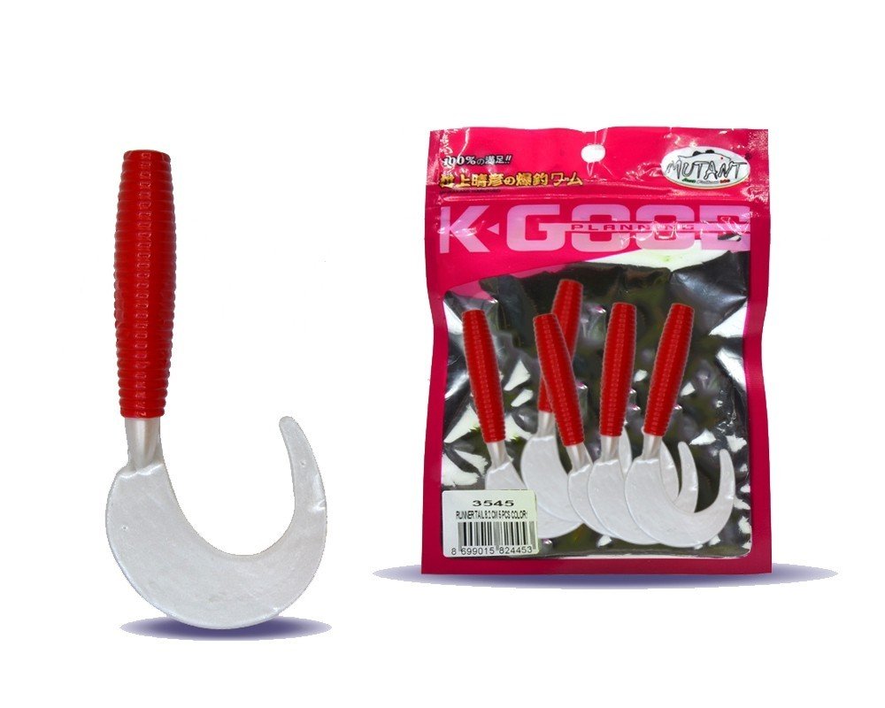Mutant 3545 Runner Tail 8cm Levrek Silikonu 5'li Paket Suni Yem 