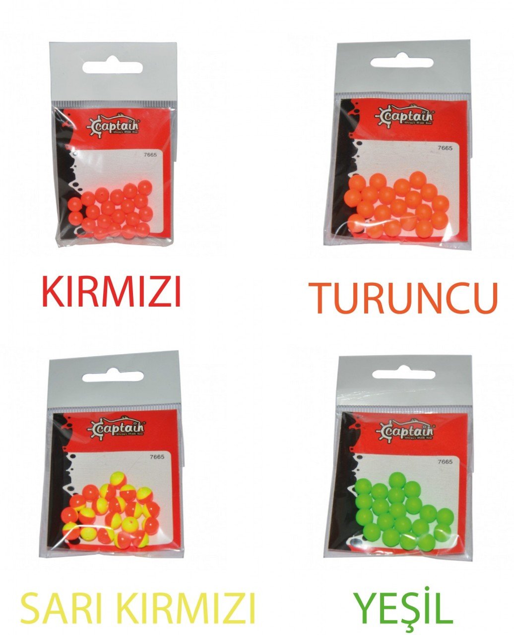 Captain 7665 Renkli Boncuk Yuvarlak 75mm Plastik Boncuk 20'li Paket Turuncu