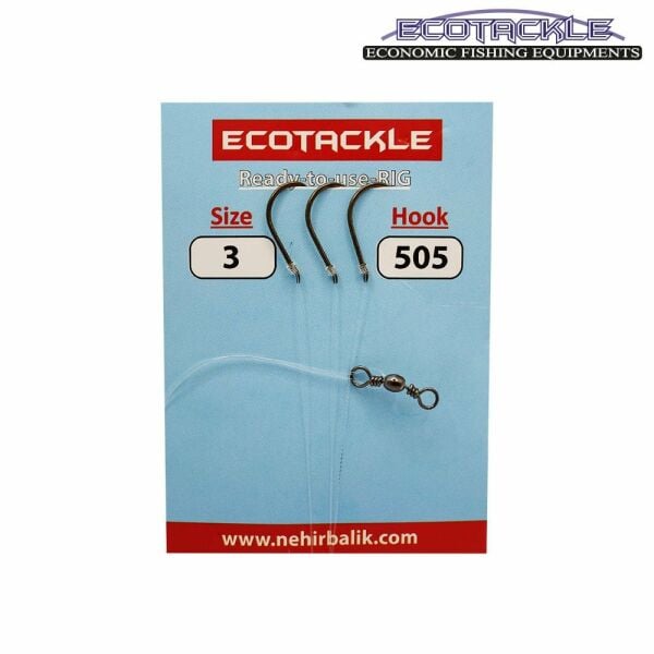 Ecotackle Fırdöndülü Yemli Takım 505 Bronz 3 İğne 100P 1