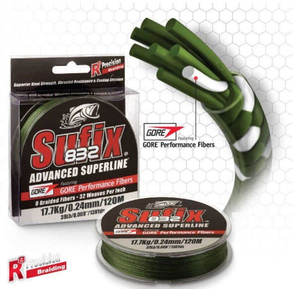 Sufix 832 Advanced İp Misina LOW VIS GREEN - 0.18MM - 120MT - 12KG