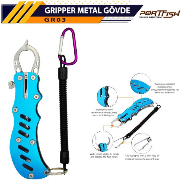 Portfish Gripper Metal Gövde Metal Balık Tutucu