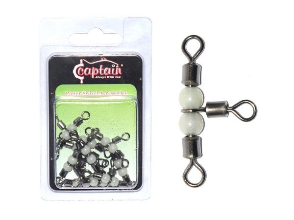 Captain 5048 Üçlü Boncuklu Fırdöndü 10'lu Paket Black Nikel 3x4