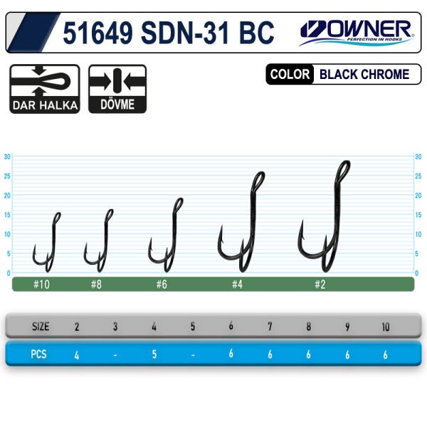 Owner 51649 Sdn-31Black Chrome  İkili İğne 6