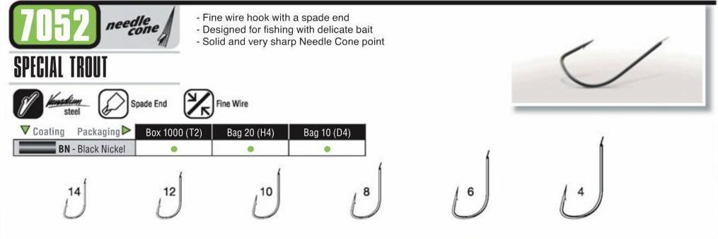 Vmc 7052BN Black Nikel Düz İnce Kefal ve Alabalık İğnesi 8