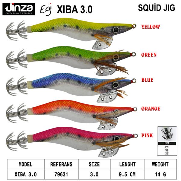Jinza EGI Xiba 95 mm 14 gr Kalamar Zokası Blue