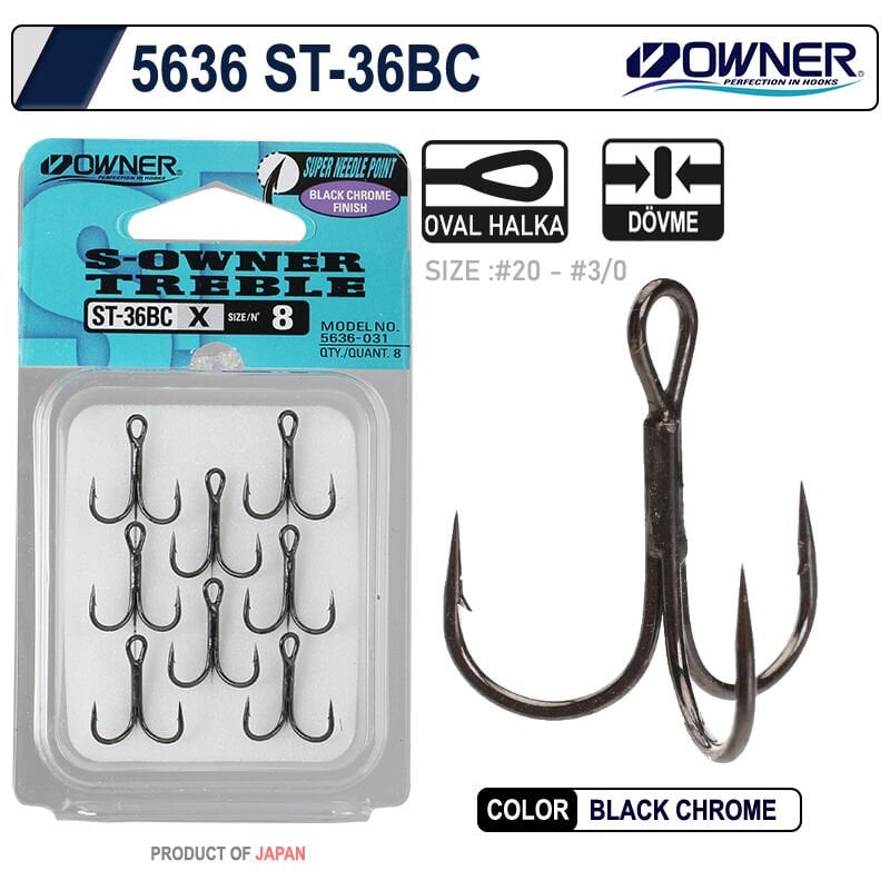 Owner 5636 St-36 Black Chrome Çarpma İğne 5