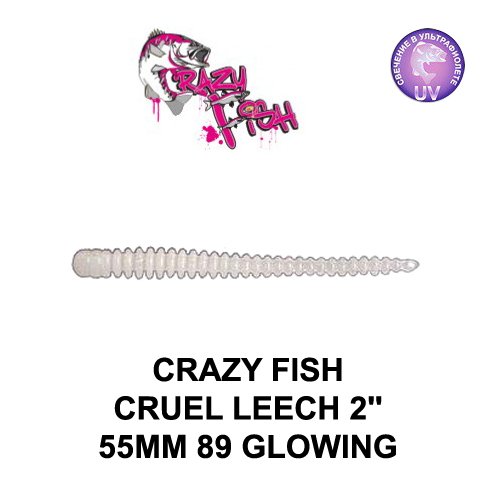 CRAZY FISH CRUEL LEECH 55 MM COLOR: 89 GLOWING