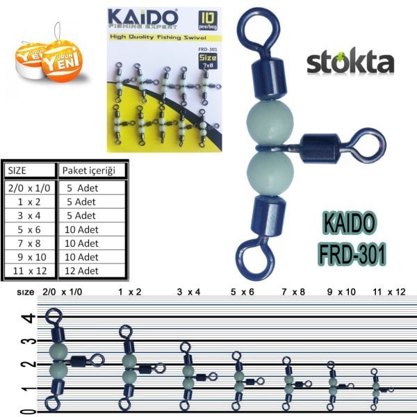 Inox Boncuklu Bilyalı Üçlü Fırdöndü 10lu 1x2