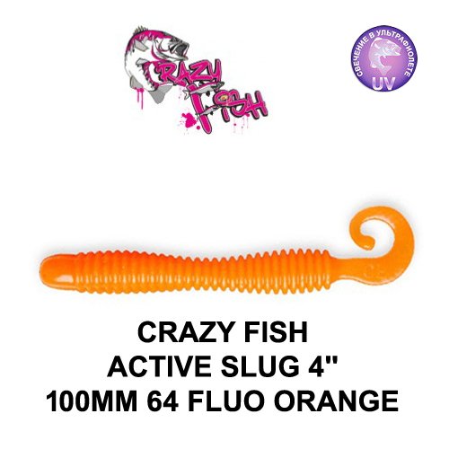 CRAZY FISH ACTIVE SLUG 100 MM COLOR: 64 FLUO ORANGE