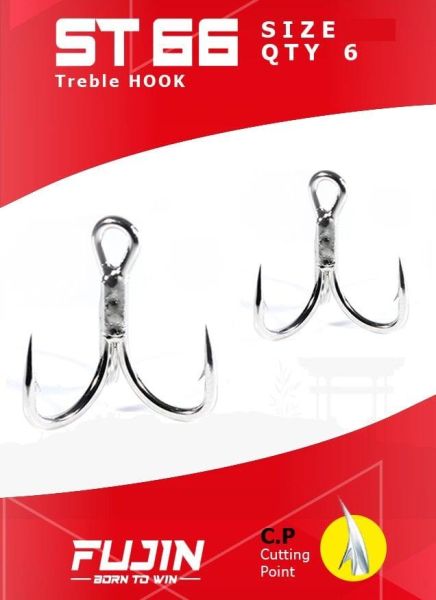 Fujin ST66 Üçlü Maket Balık İğnesi Nickel 