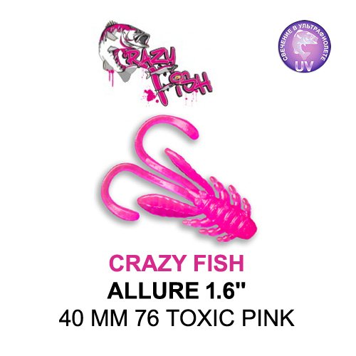 CRAZY FISH ALLURE 40 MM COLOR: 76 TOXIC PINK
